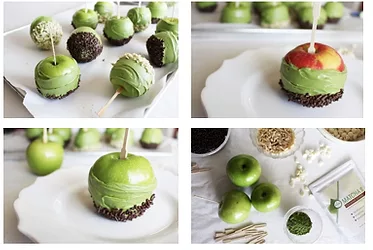 Fall inspired matcha candied apples
