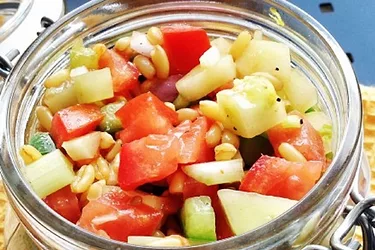 Wheat berry spicy gazpacho salad 1