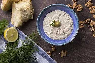 Walnut olive dip