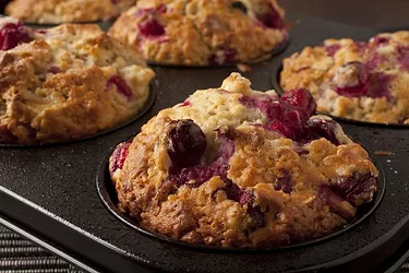Leftover cranberry sauce pumpkin muffins