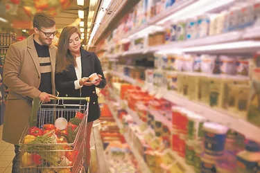 Two people shopping