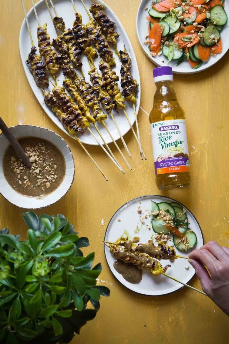Thai chicken satay cucumber salad 1
