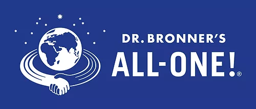 Drbronners logo horiz negative blue