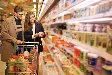 Two people shopping