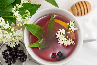 Elderberry tea honey