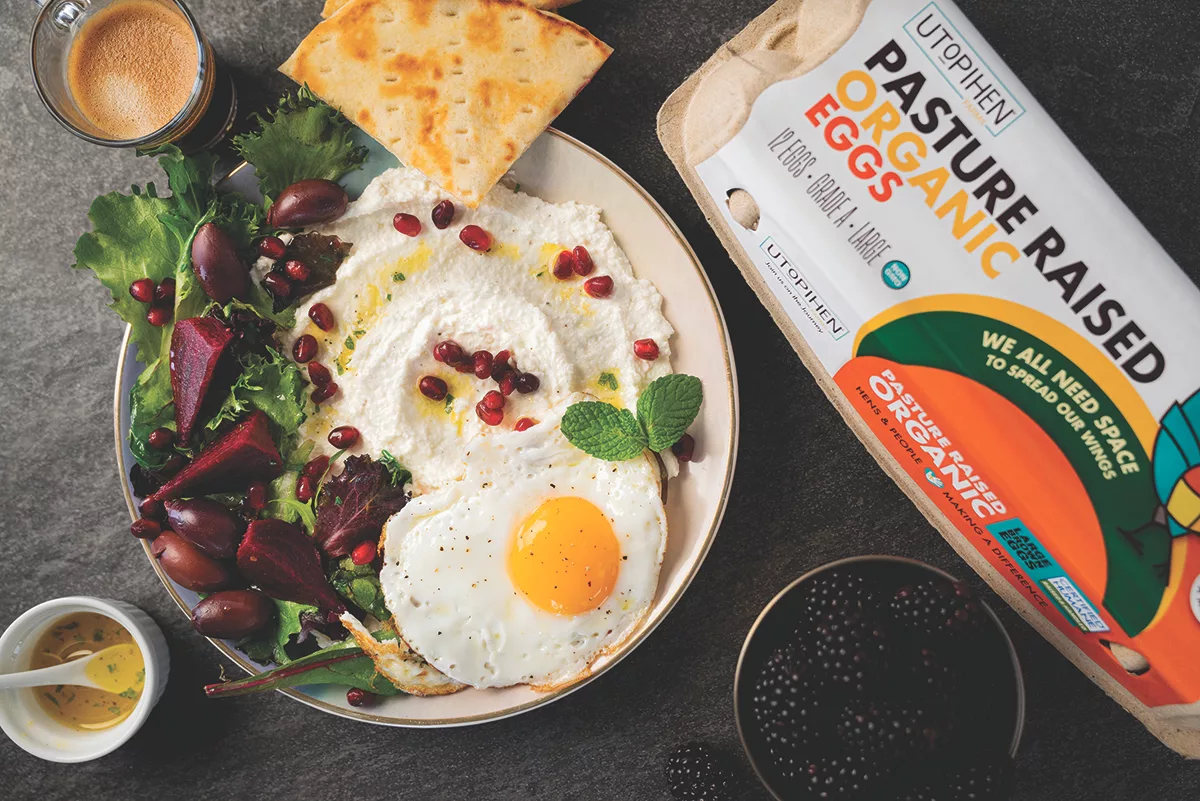 Hero grecian eggs with carton copy