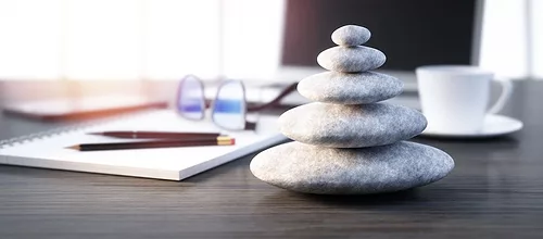 Relaxing rocks on table stress relief