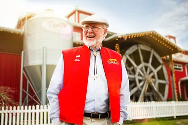 Bob Moore in front of the Mill. Courtesy of Bob's Red Mill.