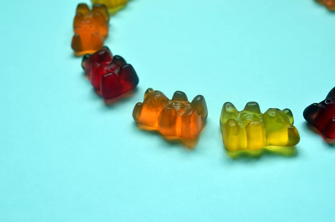 Gummies in the form of bears. Multi-colored jelly.