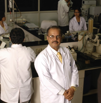 Dr. Majeed in the lab.