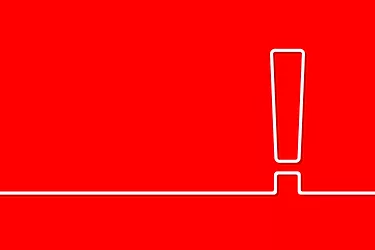 Exclamation point in line art style. Vector illustration.