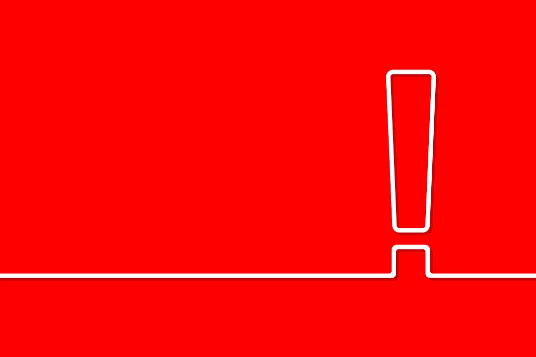Exclamation point in line art style. Vector illustration.