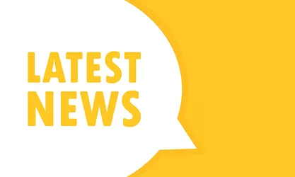 Latest news speech bubble banner.