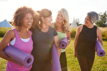 Group of healthy, happy, active women.