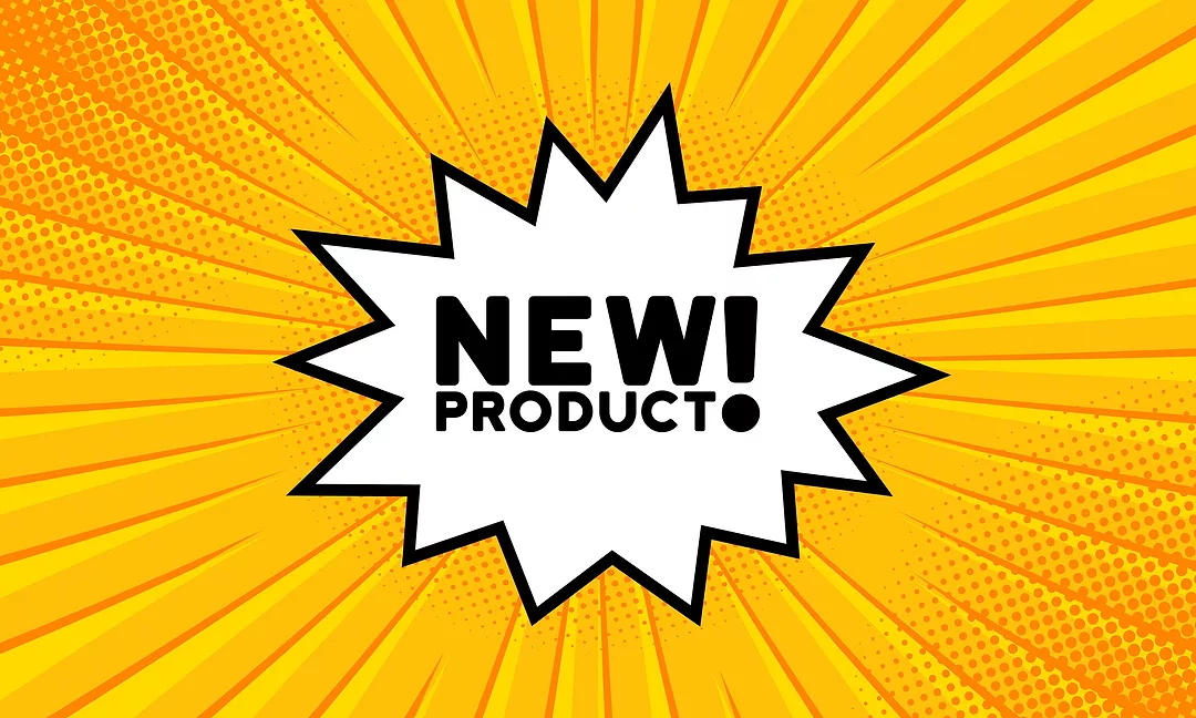 Speech bubble with New product text. Boom retro comic style. Pop art style. Vector line icon for Business and Advertising.