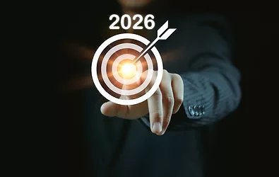 The 2026 new year business goals concept.