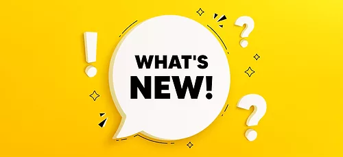 Whats new tag. Chat speech bubble banner with questions. Special offer sign. New arrivals symbol. Whats new speech bubble message.