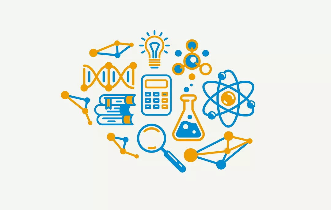 Science vector detailed icon, physics and chemistry, mathematics study