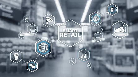 Smart retail 2021 and omni channel concept. Shopping concept