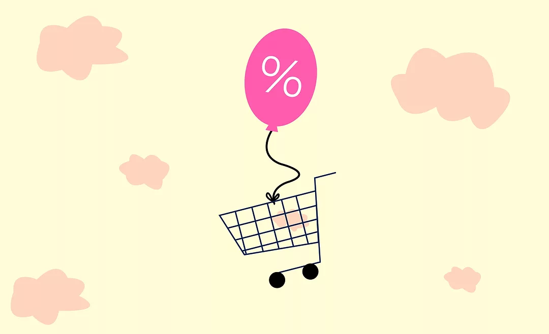 Inflation high and price of grocery rising illustration