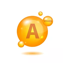 Vitamin A gold shining icon